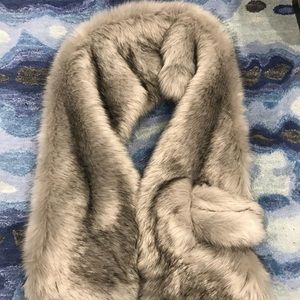 Faux fur gray shawl/wrap